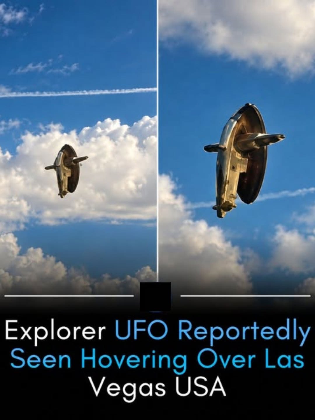 Có thể là hình ảnh về khí cầu nhỏ và văn bản cho biết 'Explorer UFO Reportedly Seen Hovering Over Las Vegas USA'