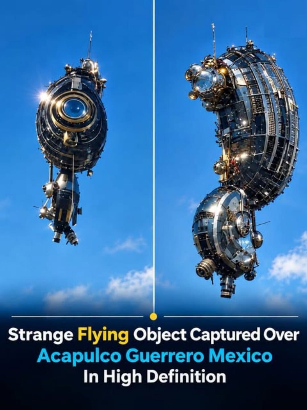 Có thể là hình ảnh về văn bản cho biết 'Strange Flying Object Captured Over Acapulco Guerrero Mexico In High Definition'