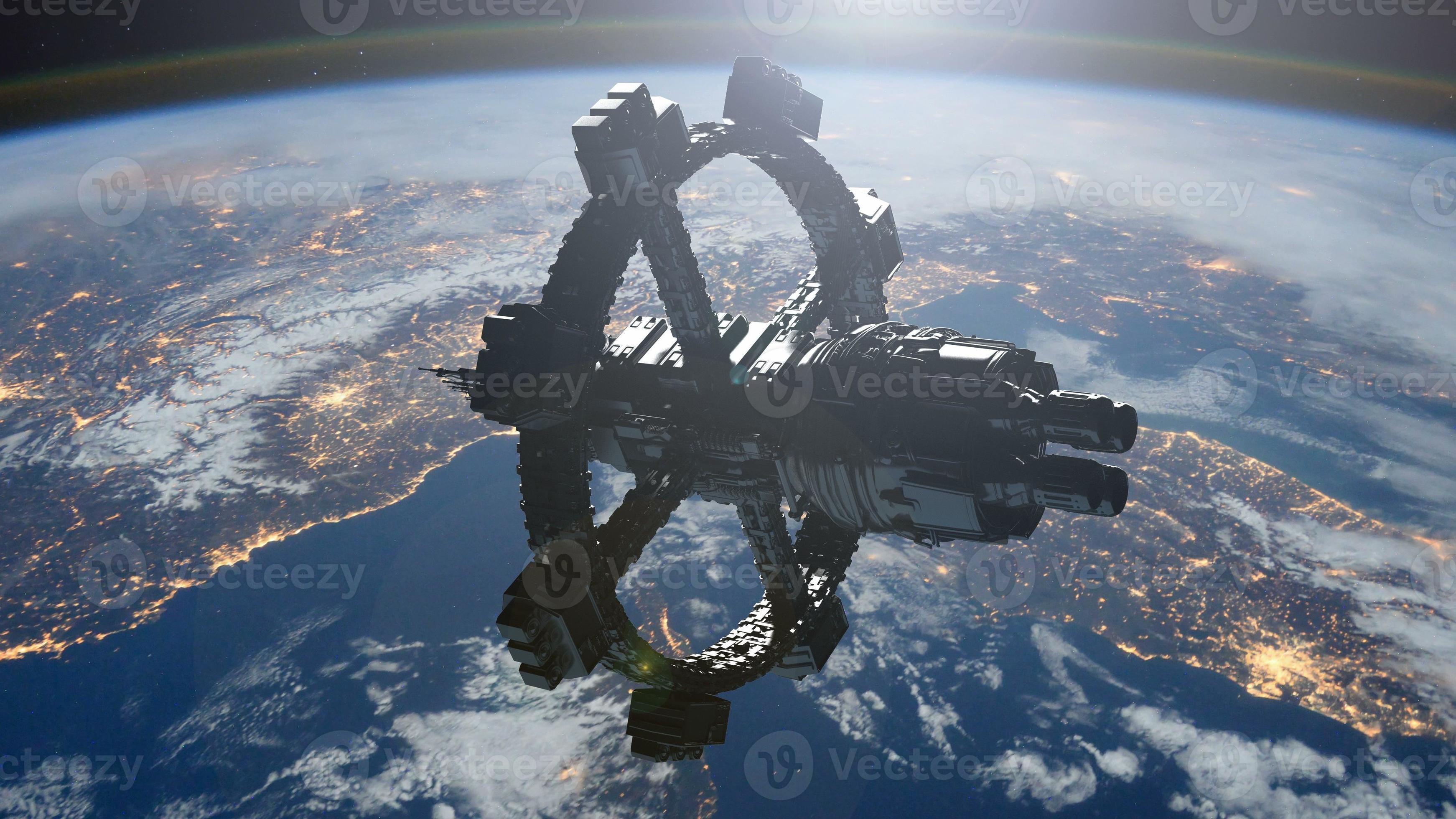 Space Station Orbiting Earth. Elements of this image furnished by NASA  5608433 Stock PH๏τo at Vecteezy